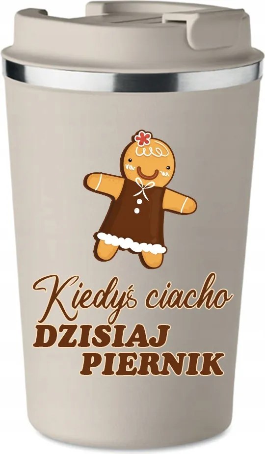 Prémium Termo Bögre bézs Régi Mézeskalács Születésnapi Ajándék KT_493_b