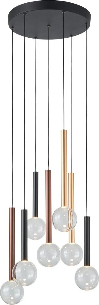 Italux modern függeszték alinos fekete réz arany itxpnd-24019-7a-bk