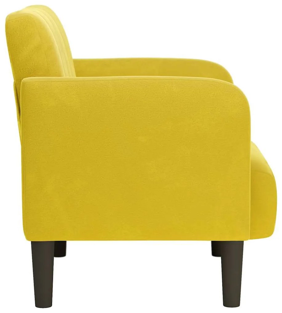 sárga bársony kanapészék karfás szék 54 cm