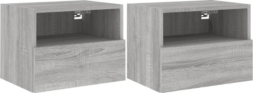 vidaXL 2 db szürke sonoma szerelt fa fali TV-szekrény 40 x 30 x 30 cm