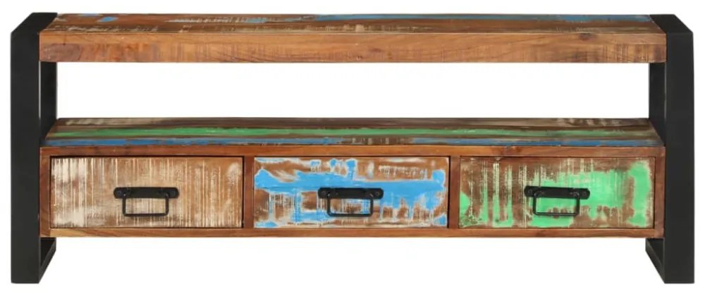 tömör újrahasznosított fa TV-szekrény 120 x 30 x 45 cm