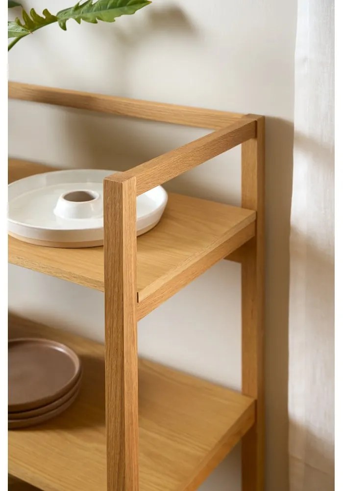 Natúr színű könyvespolc tölgyfa dekorral 80x93x40 cm Ludza – Actona