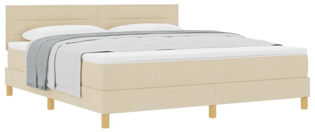 Box Spring Ágy Matrac Alap Krém 180x200 cm Szövet