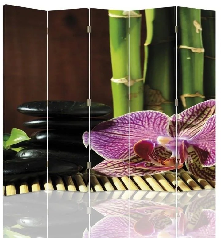 Gario Paraván Zen rózsaszín orchideával Méret: 180 x 170 cm, Kivitelezés: Klasszikus paraván