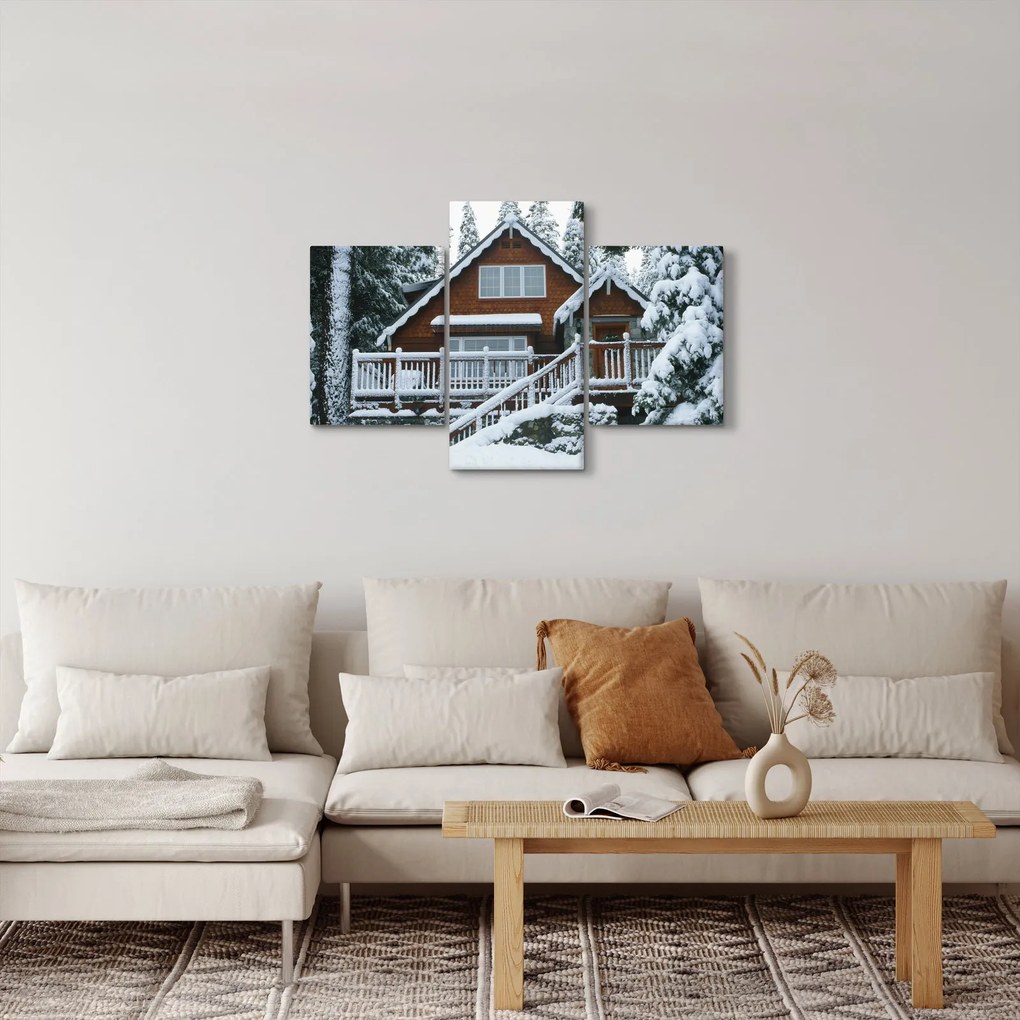Kép - Fából készült házikó (90x60 cm)