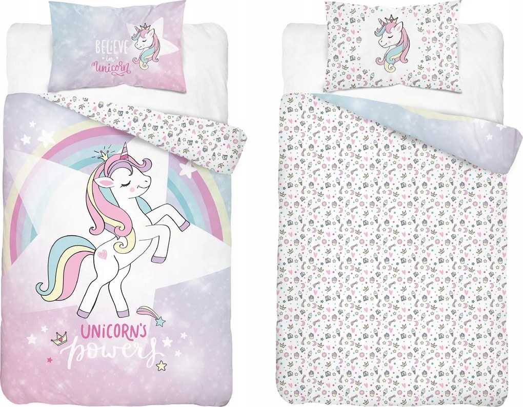 Kétoldalas Ágyneműhuzat 90x120 Unikornis Kiságyhoz Unikornis Ló