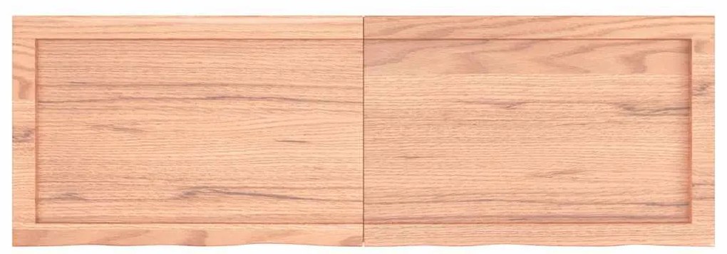világosbarna kezelt tömör fa fürdőszobai pult 120x40x(2-4) cm