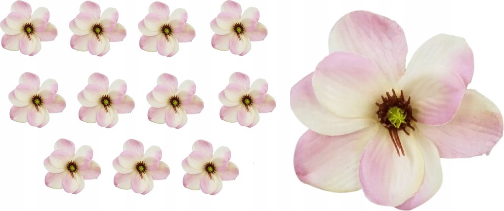 12x művirág Magnólia fej Szatén 12db Nagykereskedelem Mesterséges magnólia