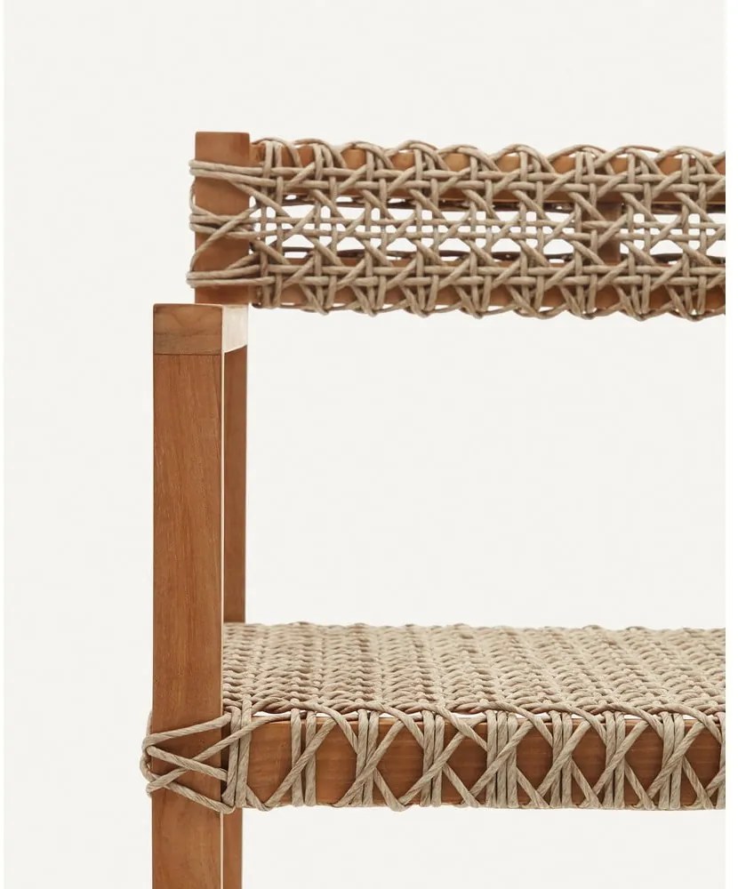 Natúr színű tömörfa-rattan kerti szék szett 2 db-os Giverola – Kave Home