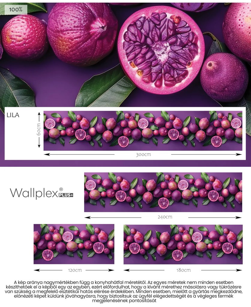 Wallplex konyhahátfal Passion Fruit (Méret: 60x120)