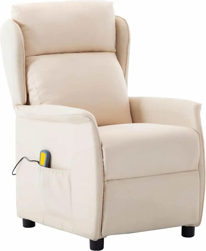 vidaXL Masszázsszék párnával Krém 93.5 x 67.5 x 101.5 cm szövet