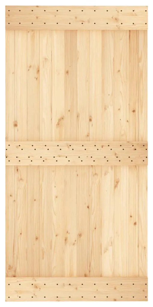 tömör fenyőfa tolóajtó fémszerelékszettel 100 x 210 cm