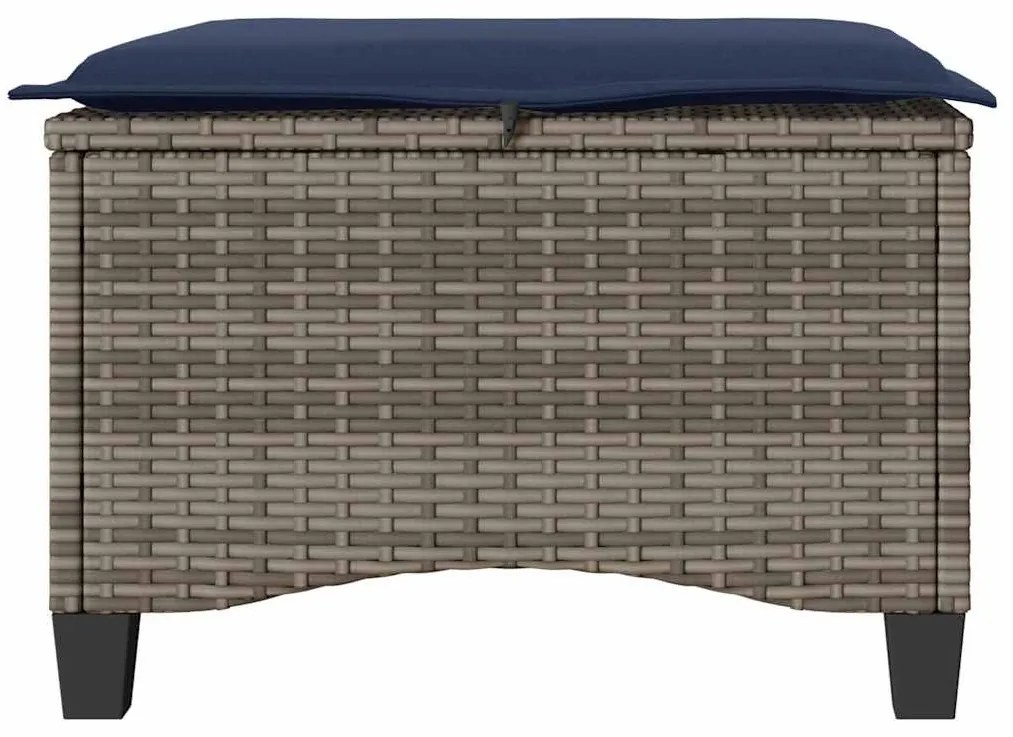 2 db szürke polirattan kerti székek párnákkal 55x55x36 cm