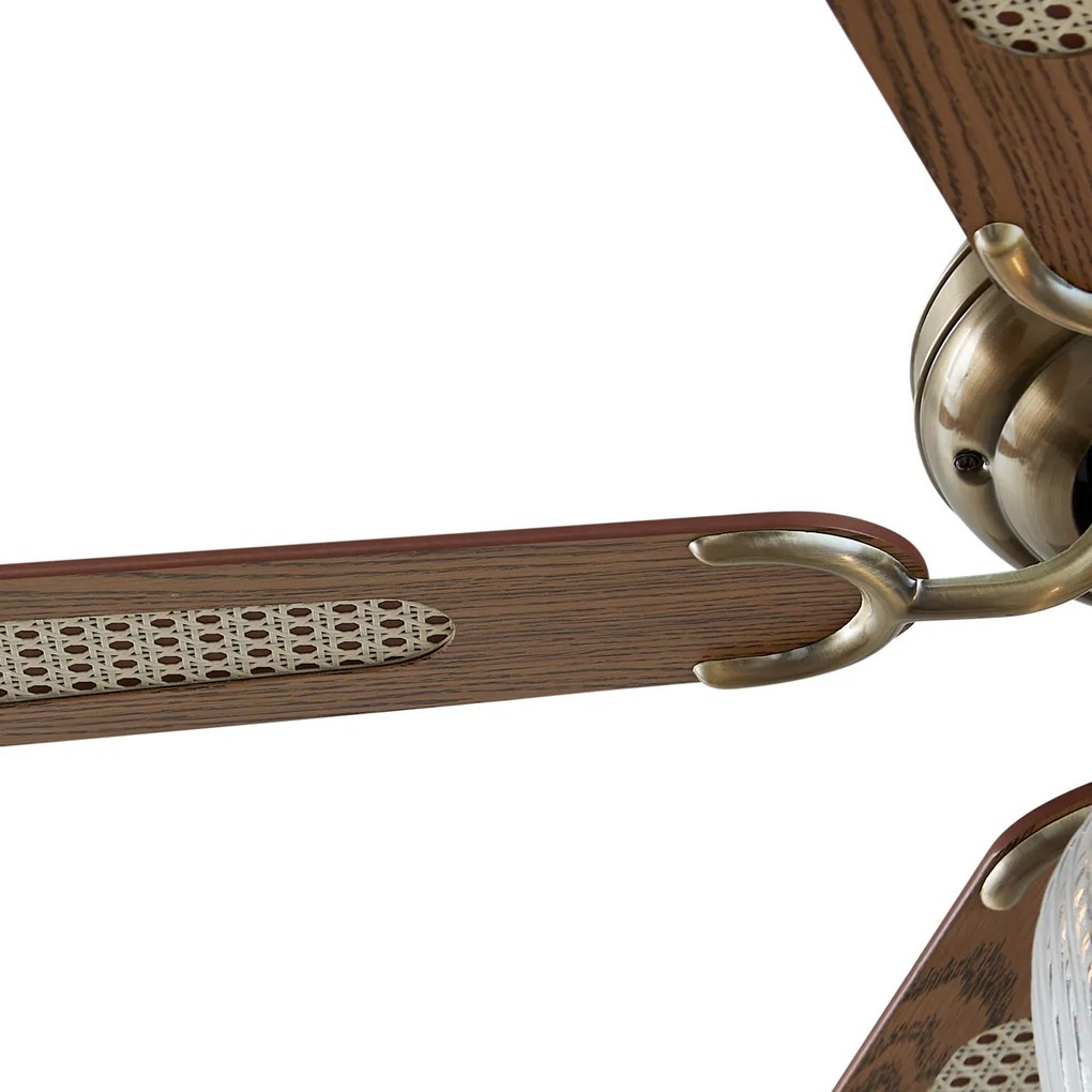 Mennyezeti ventilátor sárgaréz fa 107,5 cm húzókapcsolóval - Mistral Karel