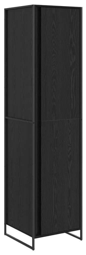 Szekrény tárolóval 2 pcs Fekete tölgy 50 x 50 x 200 cm Faanyag