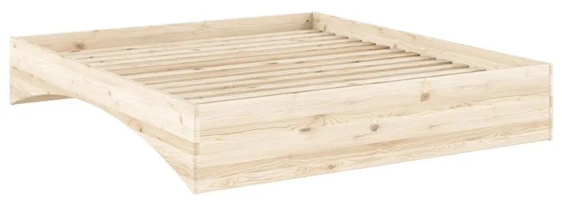 Natúr színű borovi fenyő franciaágy ágytámla nélkül 180x200 cm Orbit – Karup Design