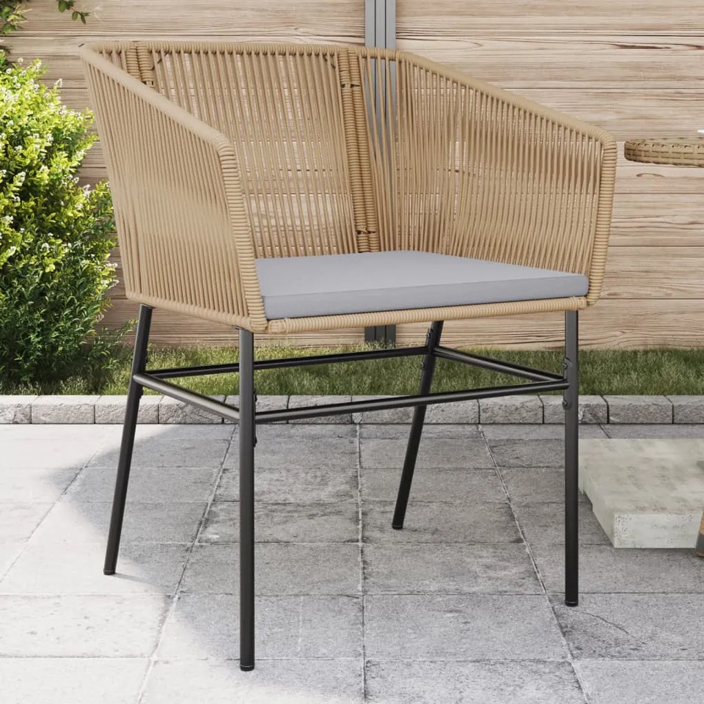 2 db barna polyrattan kerti szék párnákkal
