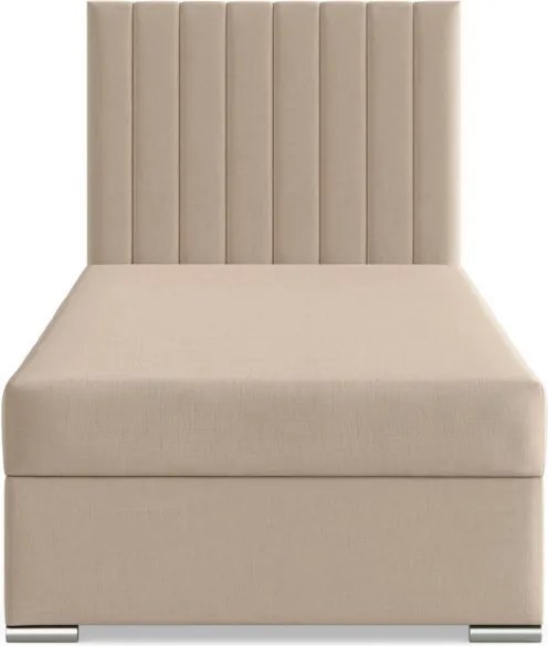 Agen egyszemélyes ágy, szövet, ágyneműtartóval, bézs