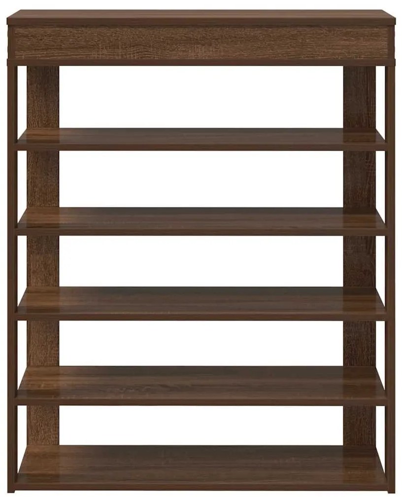 barna tölgyszínű szerelt fa cipőtartó 80x30x98 cm