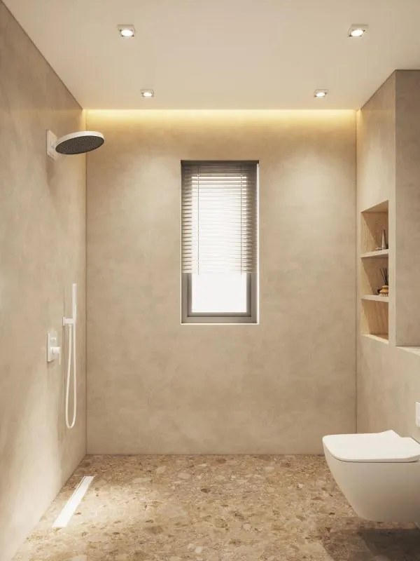 AREZZO design ELEGANT Falsík alatti zuhanyszett falon belüli egységgel, matt fehér