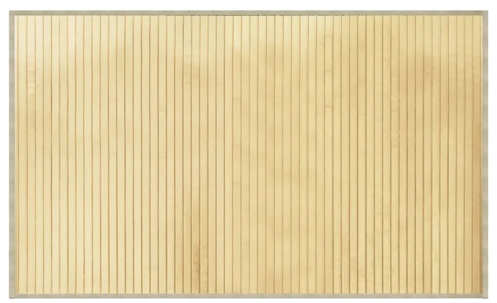 négyszögletű világos természetes bambusz szőnyeg 60 x 100 cm