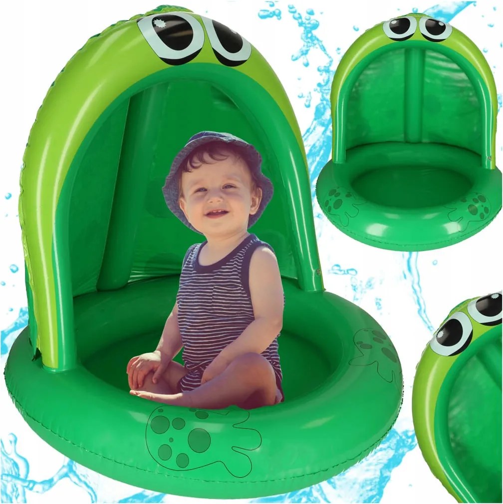 Felfújható Gyerekmedence Medence Napellenzővel Medence Ponton Béka 95 cm