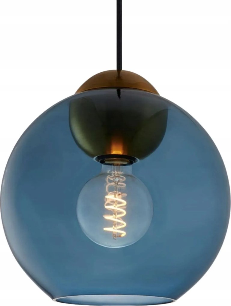 Mennyezeti lámpa Halo Design Bubbles lógó kék üveggömb 25 cm E27