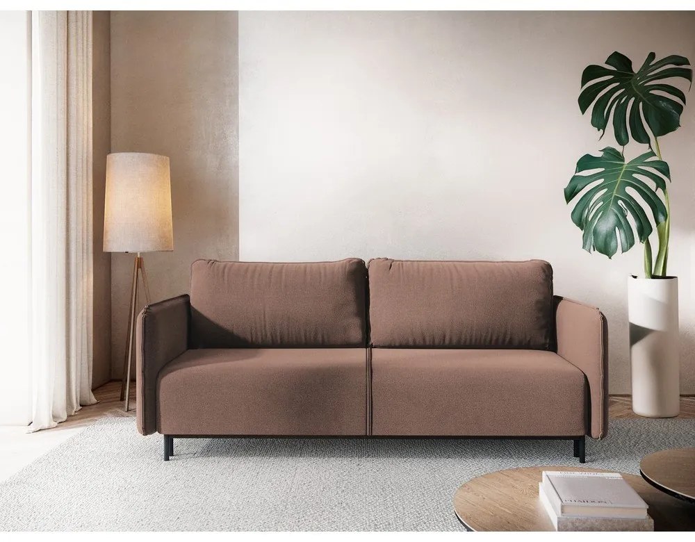 Rózsaszín kinyitható-tárolóhelyes kanapé 226 cm Luana – Makamii