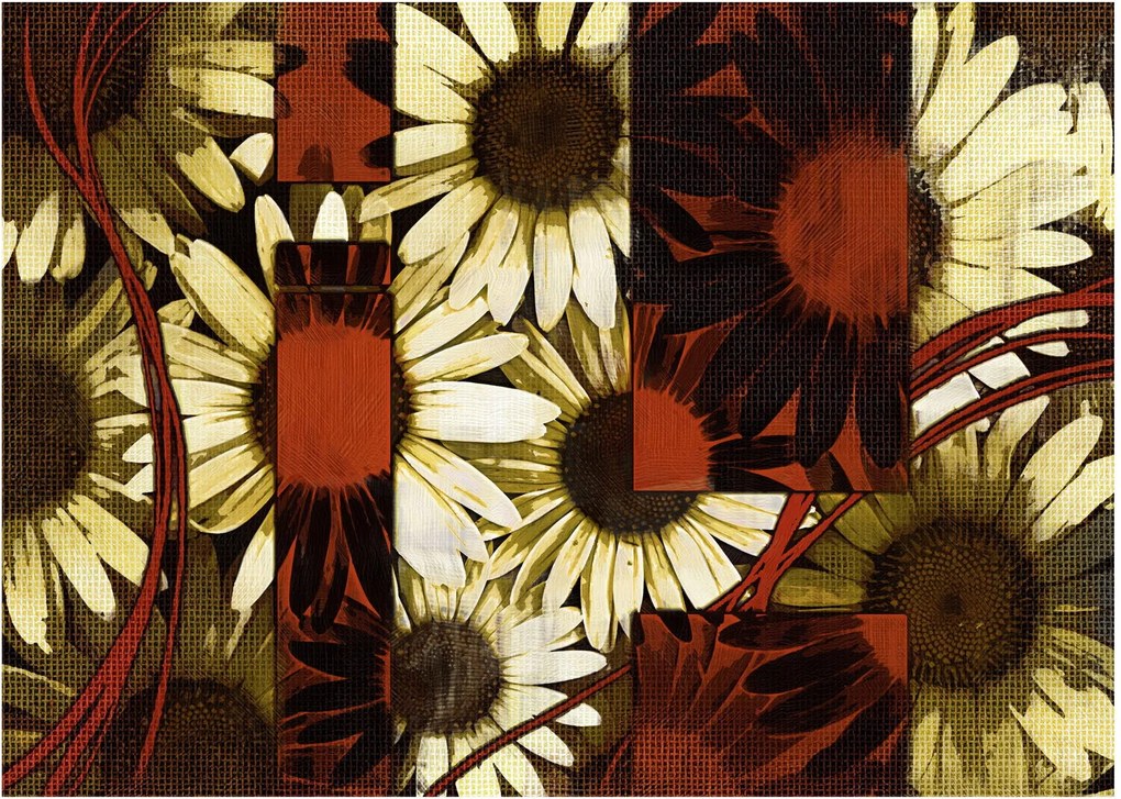 Virágok képe (üvegen) (70x50 cm)