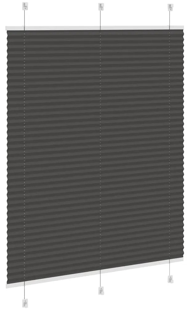 pliszírozott redőny fekete 105x100 cm szövetszélesség 104,4 cm