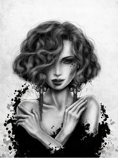 Fotótapéta Nő vinil absztrakt 184x254 Fekete-fehér elegancia +ragasztó