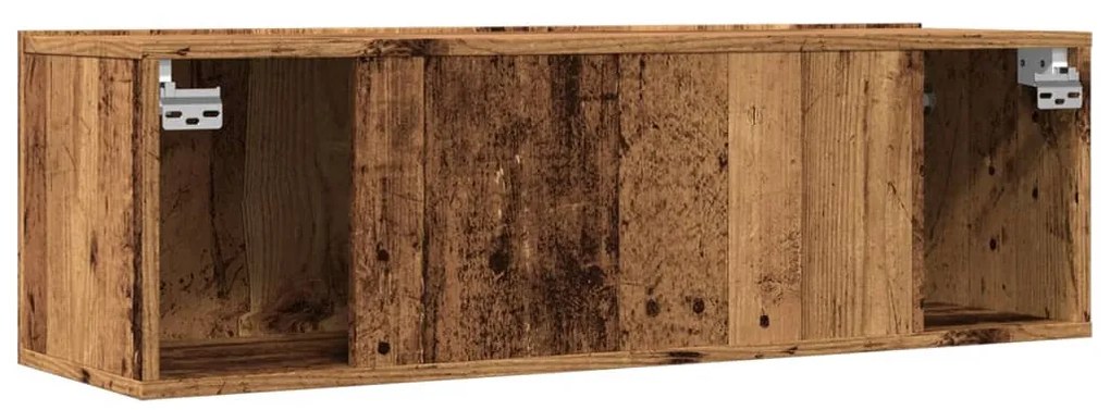 2 db antik fa színű falra szerelhető TV-szekrény 100x30x30 cm