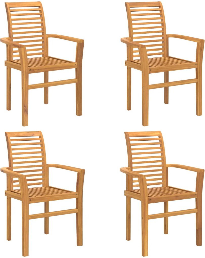 vidaXL Étkezőszék 4 pcs Barna 62 x 55 x 94 cm Tömör Teakfa