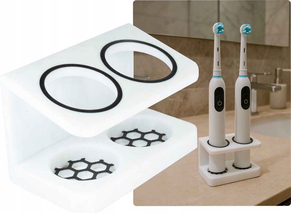 Fogkefetartó Akasztó Állvány elektromos fogkefékhez 2 szalag