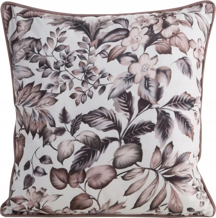 Párnahuzat 45x45 Hana fehér barna kész virág li
