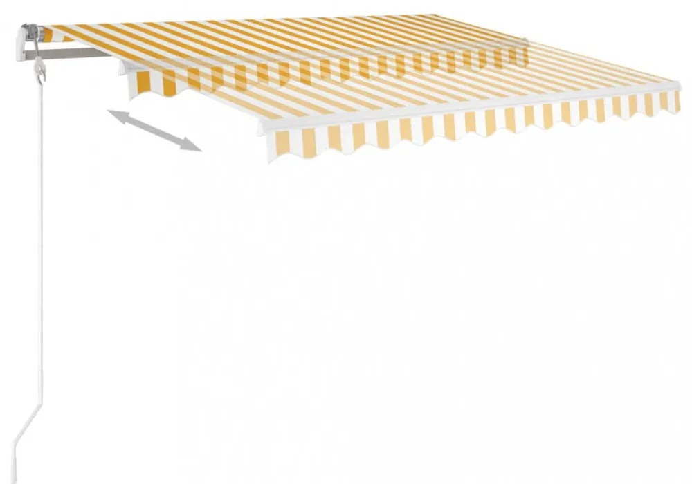 sárga és fehér automata napellenző 350 x 250 cm