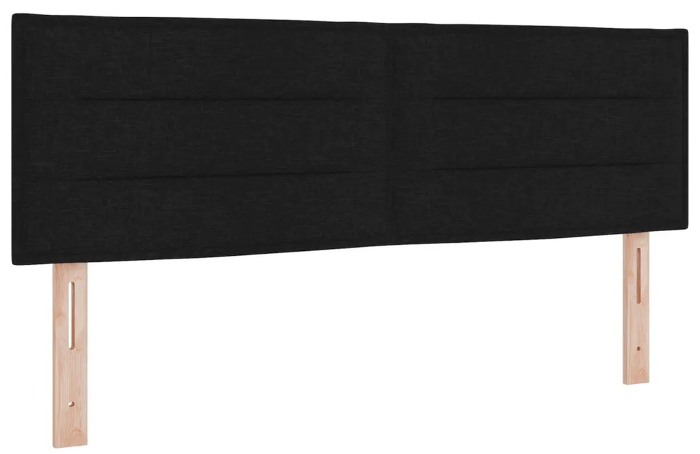 Boxspring Ágy Matracccal és LED Fénnyel Fekete 140x190 cm Szövet
