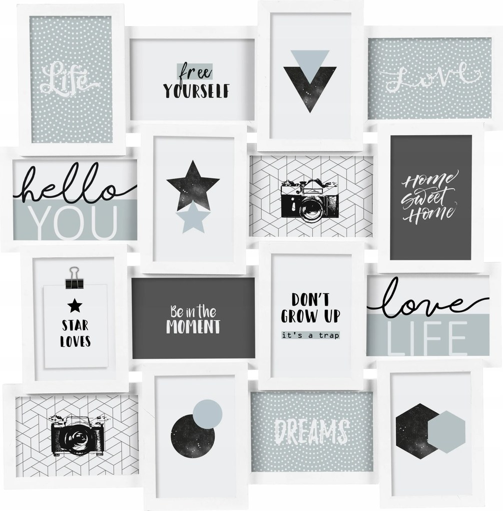 Képkeret 16 Képhez Multikeret Kollázs