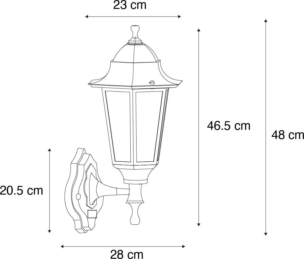 Kültéri fali lámpa sötétzöld, mozgásérzékelővel IP44 - New Orleans up