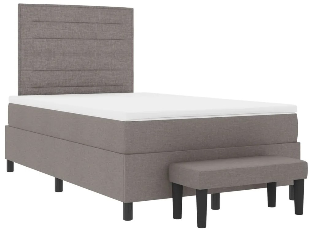Box Spring Ágy Matraccal és Pad Taupe 120x200 cm Szövet
