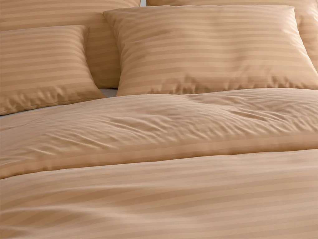 Hotel mikroszálas ágyneműhuzat JASMINE barna - 2 cm csík Ágyneműhuzat mérete: 70 x 90 cm | 140 x 220 cm