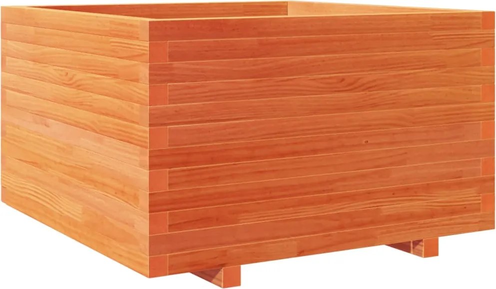 vidaXL viaszbarna tömör fenyőfa kerti virágláda 80 x 80 x 49,5 cm