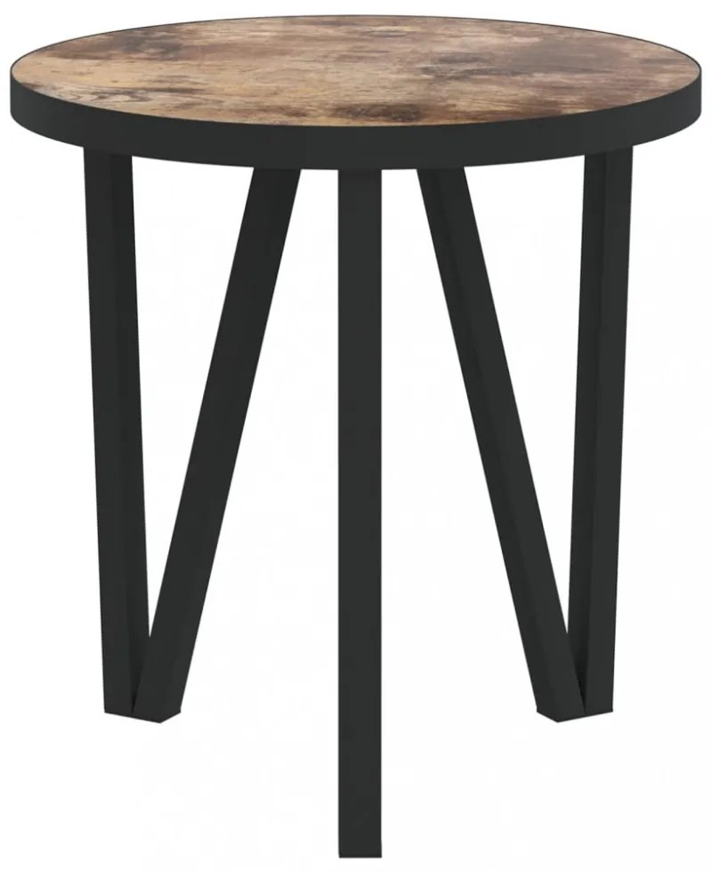 fekete-sárga MDF dohányzóasztal Ø35 cm