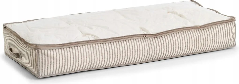 Tároló doboz az ágy alá Stripes, non-woven, bézs