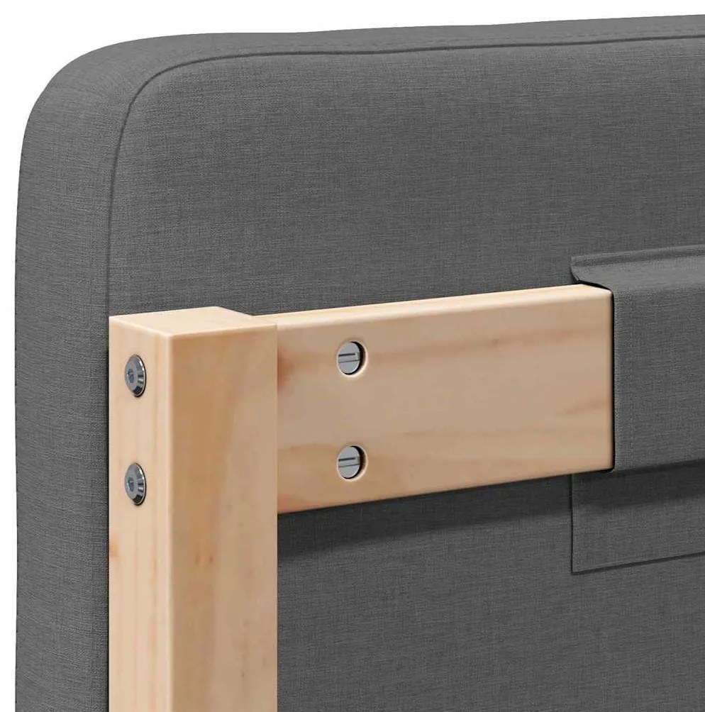 Kárpitozott fejtámla fejtámlával Barna és Világosszürke 160 cm