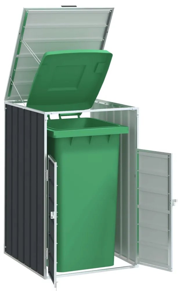 antracit acél kerekes szemetes tároló 1 szemeteskukához 72 x 81 x 115 cm