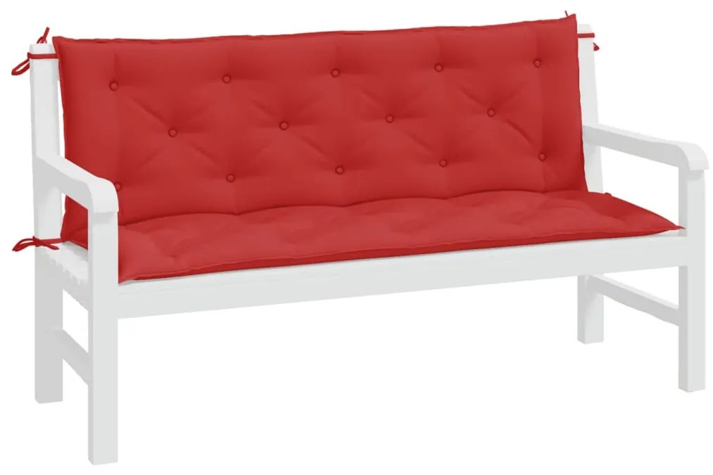 2 db piros oxford szövet kerti padpárna 150 x 50 x 7 cm