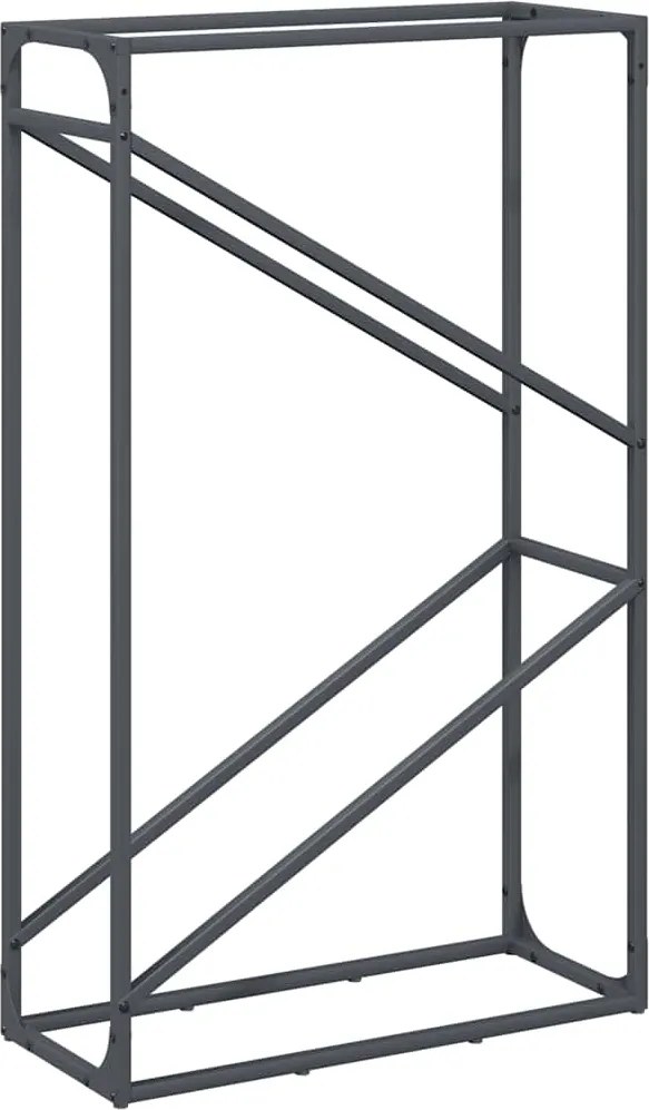 vidaXL antracitszürke hidegen hengerelt acél tűzifatároló 60x25x100 cm