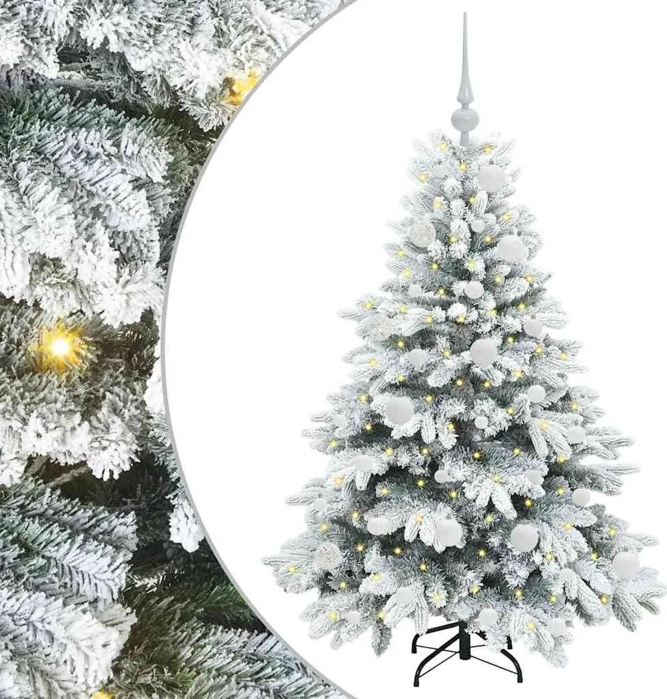 vidaXL Mű karácsonyfa 150 LED-del állvánnyal Fehér 120 cm PE és PVC