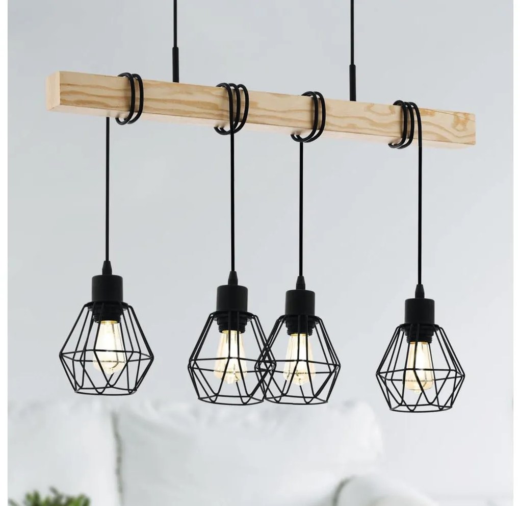 Eglo 44075 - Kábeles csillár TOWNSHEND 4xE27/60W/230V